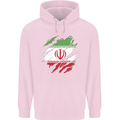 Torn Iran Flag Iranian Day Football Childrens Kids Hoodie Light Pink