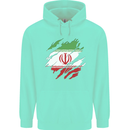 Torn Iran Flag Iranian Day Football Childrens Kids Hoodie Peppermint