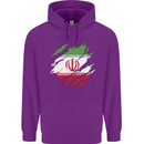 Torn Iran Flag Iranian Day Football Childrens Kids Hoodie Purple