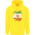 Torn Iran Flag Iranian Day Football Childrens Kids Hoodie Yellow
