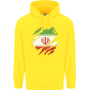 Torn Iran Flag Iranian Day Football Childrens Kids Hoodie Yellow