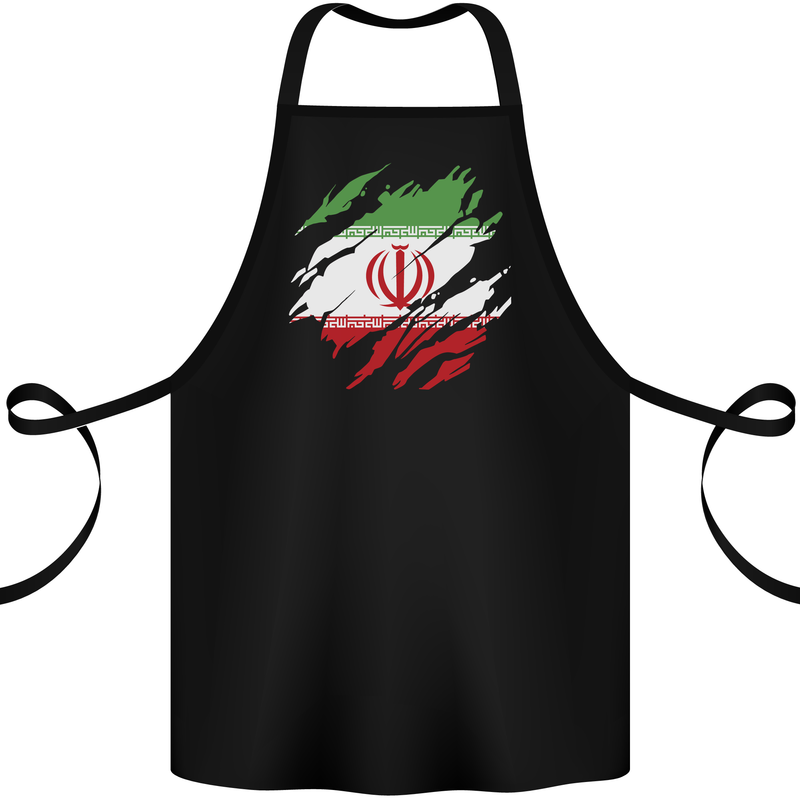 Torn Iran Flag Iranian Day Football Cotton Apron 100% Organic Black