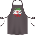 Torn Iran Flag Iranian Day Football Cotton Apron 100% Organic Dark Grey
