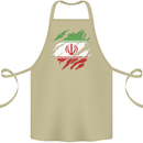 Torn Iran Flag Iranian Day Football Cotton Apron 100% Organic Khaki