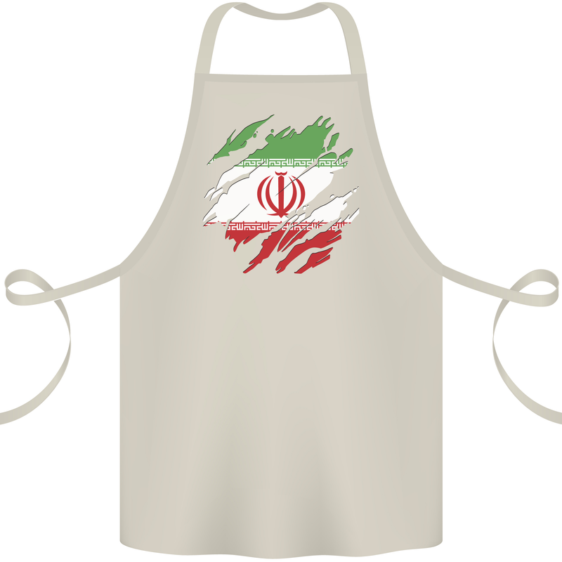 Torn Iran Flag Iranian Day Football Cotton Apron 100% Organic Natural