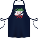 Torn Iran Flag Iranian Day Football Cotton Apron 100% Organic Navy Blue
