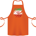 Torn Iran Flag Iranian Day Football Cotton Apron 100% Organic Orange