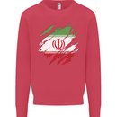 Torn Iran Flag Iranian Day Football Kids Sweatshirt Jumper Heliconia