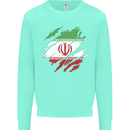 Torn Iran Flag Iranian Day Football Kids Sweatshirt Jumper Peppermint