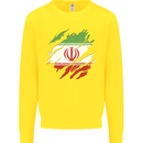 Torn Iran Flag Iranian Day Football Kids Sweatshirt Jumper Yellow