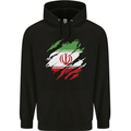 Torn Iran Flag Iranian Day Football Mens 80% Cotton Hoodie Black