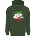 Torn Iran Flag Iranian Day Football Mens 80% Cotton Hoodie Forest Green