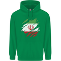 Torn Iran Flag Iranian Day Football Mens 80% Cotton Hoodie Irish Green