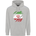 Torn Iran Flag Iranian Day Football Mens 80% Cotton Hoodie Sports Grey