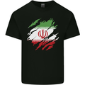 Torn Iran Flag Iranian Day Football Mens Cotton T-Shirt Tee Top Black