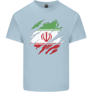Torn Iran Flag Iranian Day Football Mens Cotton T-Shirt Tee Top Light Blue