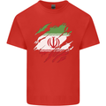 Torn Iran Flag Iranian Day Football Mens Cotton T-Shirt Tee Top Red