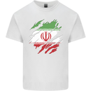 Torn Iran Flag Iranian Day Football Mens Cotton T-Shirt Tee Top White