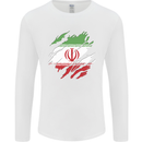 Torn Iran Flag Iranian Day Football Mens Long Sleeve T-Shirt White