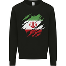 Torn Iran Flag Iranian Day Football Mens Sweatshirt Jumper Black