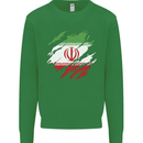 Torn Iran Flag Iranian Day Football Mens Sweatshirt Jumper Irish Green