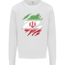 Torn Iran Flag Iranian Day Football Mens Sweatshirt Jumper White