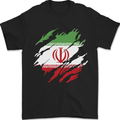 Torn Iran Flag Iranian Day Football Mens T-Shirt 100% Cotton Black