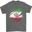 Torn Iran Flag Iranian Day Football Mens T-Shirt 100% Cotton Charcoal