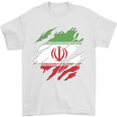 Torn Iran Flag Iranian Day Football Mens T-Shirt 100% Cotton White