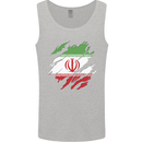 Torn Iran Flag Iranian Day Football Mens Vest Tank Top Sports Grey
