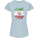 Torn Iran Flag Iranian Day Football Womens Petite Cut T-Shirt Light Blue