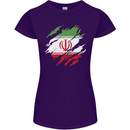 Torn Iran Flag Iranian Day Football Womens Petite Cut T-Shirt Purple