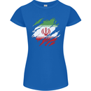 Torn Iran Flag Iranian Day Football Womens Petite Cut T-Shirt Royal Blue