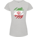 Torn Iran Flag Iranian Day Football Womens Petite Cut T-Shirt Sports Grey