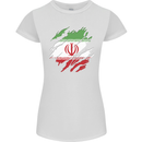 Torn Iran Flag Iranian Day Football Womens Petite Cut T-Shirt White