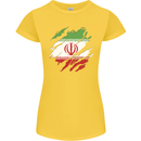 Torn Iran Flag Iranian Day Football Womens Petite Cut T-Shirt Yellow