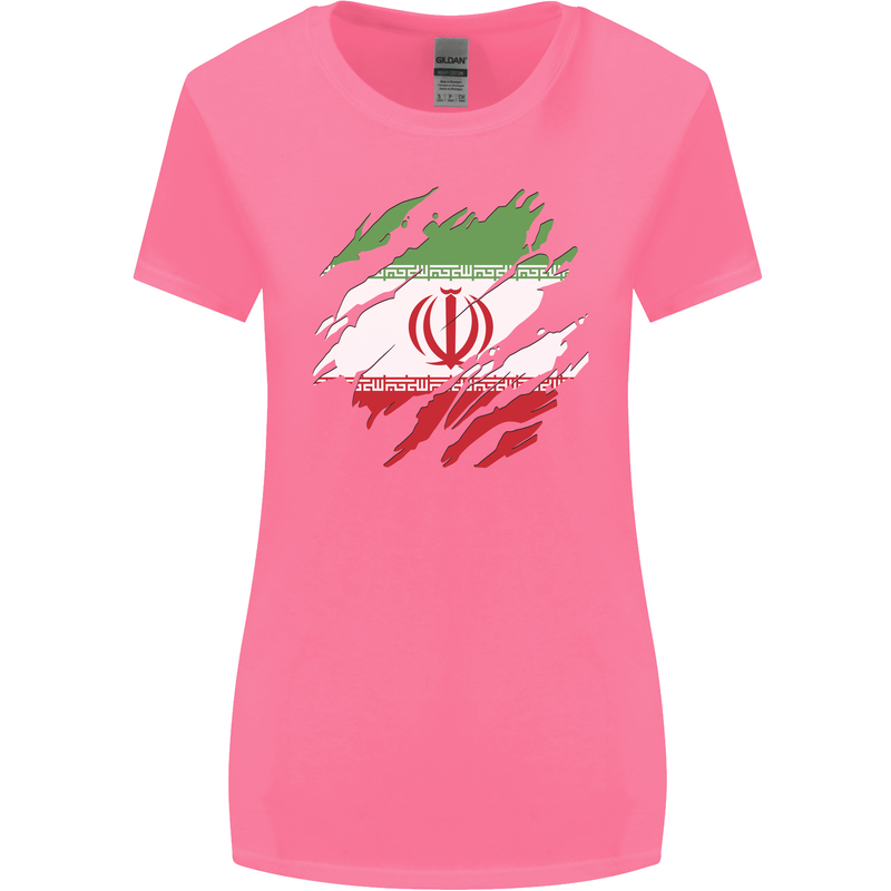 Torn Iran Flag Iranian Day Football Womens Wider Cut T-Shirt Azalea