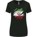 Torn Iran Flag Iranian Day Football Womens Wider Cut T-Shirt Black