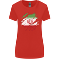 Torn Iran Flag Iranian Day Football Womens Wider Cut T-Shirt Red