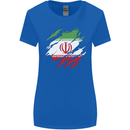 Torn Iran Flag Iranian Day Football Womens Wider Cut T-Shirt Royal Blue