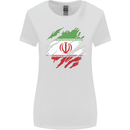 Torn Iran Flag Iranian Day Football Womens Wider Cut T-Shirt White