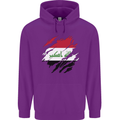 Torn Iraq Flag Iraqi Day Football Childrens Kids Hoodie Purple