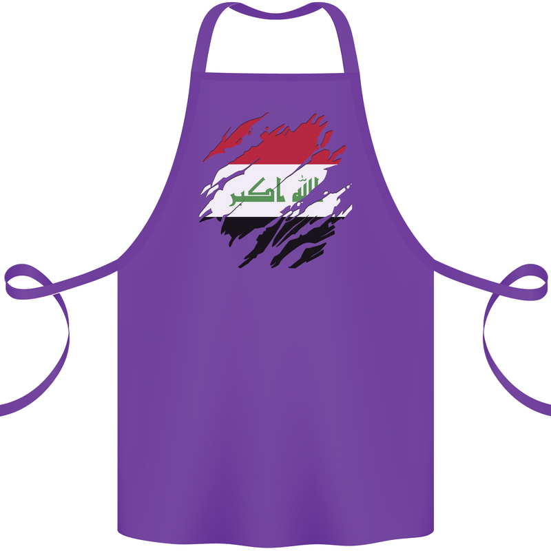 Torn Iraq Flag Iraqi Day Football Cotton Apron 100% Organic Purple
