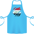 Torn Iraq Flag Iraqi Day Football Cotton Apron 100% Organic Turquoise