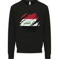 Torn Iraq Flag Iraqi Day Football Kids Sweatshirt Jumper Black