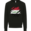 Torn Iraq Flag Iraqi Day Football Kids Sweatshirt Jumper Black