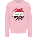 Torn Iraq Flag Iraqi Day Football Kids Sweatshirt Jumper Light Pink