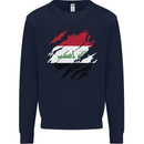 Torn Iraq Flag Iraqi Day Football Kids Sweatshirt Jumper Navy Blue