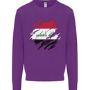 Torn Iraq Flag Iraqi Day Football Kids Sweatshirt Jumper Purple