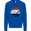 Torn Iraq Flag Iraqi Day Football Kids Sweatshirt Jumper Royal Blue